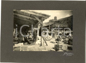 Fotografia d epoca originale 1920 ca ASSISI Cantiere nuovo Convitto Principe di Napoli Foto ANIMATA RARA 1