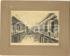 Fotografia d epoca originale 1890 ca ITALIA SETTENTRIONALE Cantiere con edificio in costruzione  Foto RARA 1