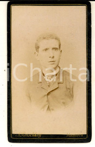 Fotografia d epoca originale 1880 ca MANTOVA Ritratto maschile con cravattino floreale  Foto POTSCHKAY CDV 1