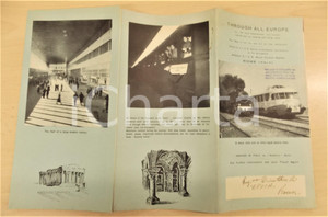 Materiale pubblicitario d’epoca 1948 C.I.C.E. Through all Europe by train  VINTAGE map  Brochure 1