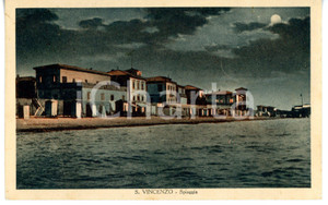 Cartolina originale da collezione 1946 SAN VINCENZO LI Veduta notturna con case sulla spiaggia Cartolina FP 1