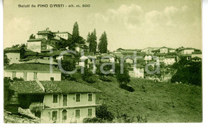 Cartolina originale da collezione 1942 PINO D ASTI Veduta panoramica del paese Cartolina VINTAGE  FP VG 1