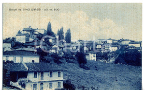 Cartolina originale da collezione 1944 PINO D ASTI Veduta panoramica del paese Cartolina VINTAGE  FP VG 1