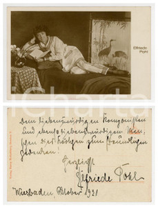 Autografo originale 1921 WIESBADEN Actress Elfriede POHL  Vintage postcard AUTOGRAPH RARE 1