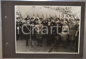 Fotografia d epoca originale 1941 WW2 NAPOLI Visita KRIEGSMARINE  Ugo CAVALLERO con delegazione tedesca 1