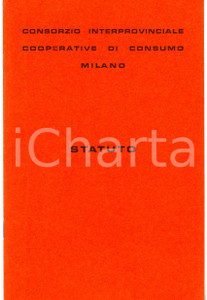 Libro, pubblicazione d epoca 1966 MILANO Consorzio interprovinciale cooperative di consumo  Statuto 14 pp. 1