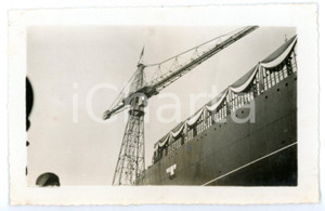 Fotografia d epoca originale 1Â° agosto 1931 GENOVA Cantieri Navali ANSALDO  Varo transatlantico REX  Foto 1