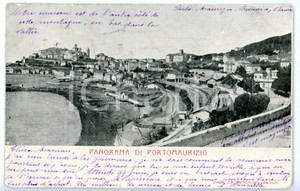 Cartolina originale da collezione 1905 PORTO MAURIZIO IM Veduta panoramica con SPIAGGIA D ORO Cartolina FP VG 1
