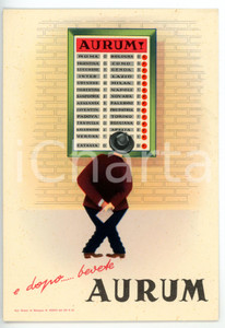 Materiale pubblicitario d’epoca 1951 PESCARA Liquore AURUM  Cartolina pubblicitaria VINTAGE  FG NV 1