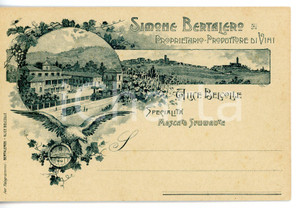 Cartolina originale da collezione 1900ca ALICE BEL COLLE AL Simone BERTALERO produttore Moscato Cartolina FP NV 1