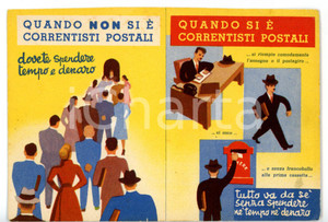 Materiale pubblicitario d’epoca 1950 ca POSTE ITALIANE Conti correnti postali  Cartolina pubblicitaria VINTAGE 1