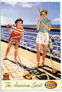 Materiale pubblicitario d’epoca 1950 ca FOSSIL The American Spirit Cartolina pubblicitaria ILLUSTRATA  FG NV 1