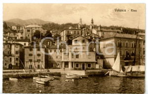 Cartolina originale da collezione 1920 ca ABBAZIA VOLOSCA ISTRIA Villaggio sul mare con CAFFÃˆ RIVIERA Cartolina 1