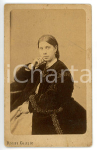 Fotografia d epoca originale 1870 ca MILANO Ritratto di Alice DAVERIO LUZZI  Foto Giulio ROSSI  CDV 1