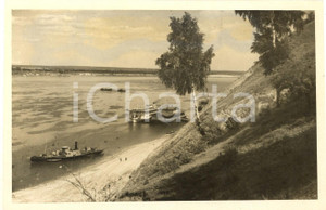 Fotografia d epoca originale 1930 ca VASILSURSK URSS Veduta del fiume Volga Foto ANIMATA barche 17x11 cm 1