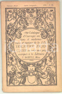 Libro, pubblicazione d epoca 1895 MILANO Libreria antiquaria Ulrico HOEPLI  Catalogo vendita libri francesi 1
