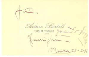 Oggetto da collezione cartaceo 1931 MONZA Arturo BORTOLI Tecnico tintoria  Biglietto da visita 1