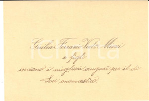 Oggetto da collezione cartaceo 1930 ca Area di LECCO  Giulia FERRARIO vedova MIZZI  Biglietto da visita 1