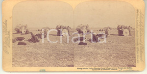 Fotografia d epoca originale 1900 ca GREECE Fleeing from the Turks  Exhausted Greek refugees  Stereoview 1