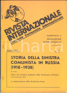 Giornale, rivista storica 1977 RIVISTA INTERNAZIONALE Storia della Sinistra Comunista in Russia  nÂ° 2 1