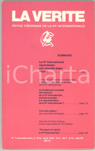 Libro, pubblicazione d epoca 1993 LA VERITE  La IVe INTERNATIONALE reploclamÃ©e  Vive LÃ©on SEDOV Revue 1