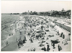 Fotografia d epoca originale 1930 MONTEVIDEO URUGUAY Playa POCITOS  Foto ANIMATA 22x15 cm 1