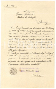 Documento originale, autentico 1908 TIONE DI TRENTO Stipendio al seminarista Bruno FERRAZZA  Documento 1