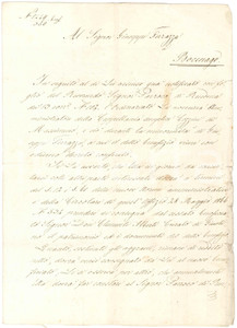 Manoscritto, lettera originale 1867 TRENTO Mons. Benedetto RICCABONA DE REICHENFELS su cappellania Autografo 1