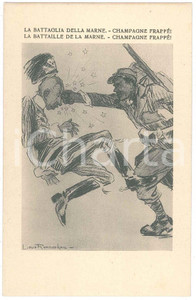 Cartolina originale da collezione 1917 WW1 Artist Louis RAEMAEKERS Bataille de la MARNE Champagne FrappÃ© Postcard 1