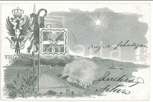 Cartolina originale da collezione 1900 ca REGIO ESERCITO 2Â° Reggimento Artiglieria DA COSTA Cartolina FP VG 1
