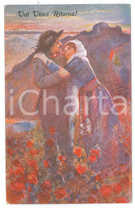 Cartolina originale da collezione 1915 ca WW1 Artista A. DEL SENNO Bersagliere saluta fidanzata  Cartolina FP NV 1