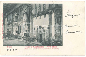 Cartolina originale da collezione 1900 ca RIMINI Tempio Malatestiano  Parte destra  Cartolina FP VG 1
