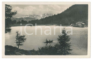 Cartolina originale da collezione 1931 MADONNA DI CAMPIGLIO Barca nel Lago di Nambino e Rifugio  Cartolina FP VG 1