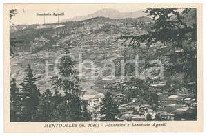 Cartolina originale da collezione 1930 ca MENTOULLES TO Panorama con Sanatorio Agnelli  Cartolina FP NV 1