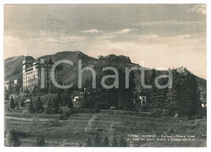 Cartolina originale da collezione 1957 VARESE Palace Hotel con vista sul Sacro Monte e Campo dei Fiori Cartolina 1