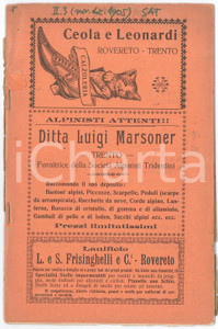 Giornale, rivista storica 1905 BOLLETTINO DELL ALPINISTA Gita alla Presanella  Monte GAIOLA nÂ°3 1