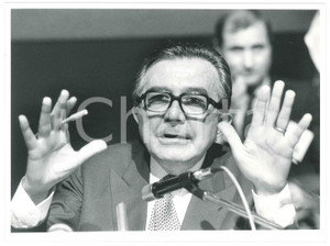 Fotografia d epoca originale 1985 MILANO Castello Sforzesco  DC  Giulio ANDREOTTI 3 Foto 24x18 cm 1