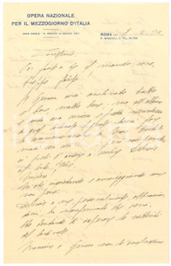 Autografo originale 1922 ROMA Lettera don Giovanni MINOZZI su ciclo conferenze AUTOGRAFO 1