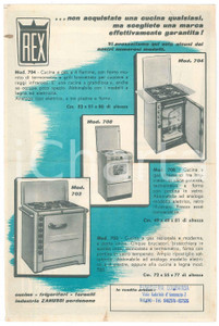 Materiale pubblicitario d’epoca 1960 ca PORDENONE  Cucine REX  Volantino ILLUSTRATO 1