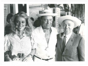 Fotografia d epoca originale 1988 VENEZIA Mostra del Cinema  Silvana GIACOBINI Raf VALLONE Edilio RUSCONI 1
