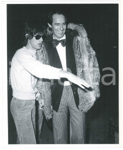 Fotografia d epoca originale 1975 ca MUSICA Mick JAGGER John PHILLIPS Foto 20x25 cm 1