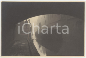 Fotografia d epoca originale 1940 ca MILANO Un barcone sul Naviglio Grande  Foto ARTISTICA 21x15 cm 1