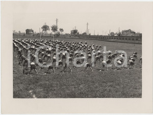 Fotografia d epoca originale 1940 ca ITALIA  Balilla  Esercizi ginnici in campagna 3 Foto 23x17 cm 1