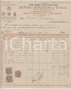 Documento originale, autentico 1930 VENEZIA  Arturo JUNGHANS Prima Fabbrica d orologeria  Fattura 1