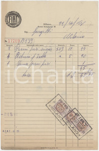 Documento originale, autentico 1928 MILANO Corso Sempione 55  FIAT Ricambi per auto  Fattura commerciale 1