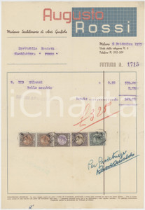 Documento originale, autentico 1935 MILANO Moderno Stabilimento di Arti Grafiche Augusto ROSSI Bilanci Fattura 1