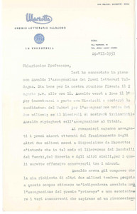 Autografo originale 1951 ROMA Premio Marzotto  Edoardo SOPRANO su assegnazione premi AUTOGRAFO 1