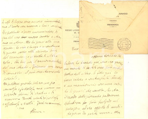 Autografo originale 1922 PIACENZA Liceo GIOJA Carlo STEINER sul possibile trasferimento  AUTOGRAFO 1