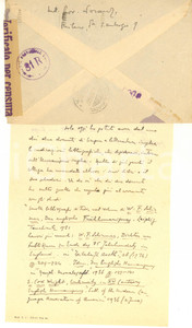 Autografo originale 1945 MILANO UniversitÃ  CATTOLICA Giovanni SORANZO per bibliografia AUTOGRAFO 1