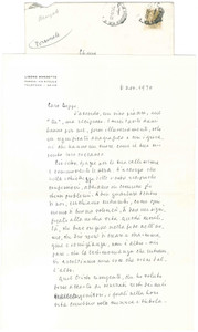 Autografo originale 1970 PADOVA Libero MARZETTO Dare un significato alla nostra vita  AUTOGRAFO 1